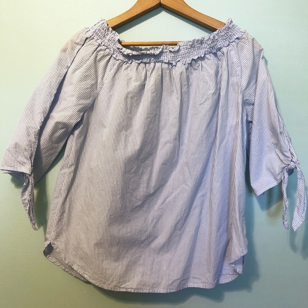 H&M Off the Shoulder Striped Top